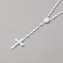 Пластиковые ожерелья из четок&nbsp;NJEW-WH0024-05E