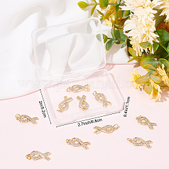 10 шт. Латунные подвески с микропаве KK-BBC0004-12