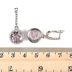 925 плоские круглые серьги-кольца из стерлингового серебра с паве из кубических цирконий&nbsp;EJEW-C150-01C-02