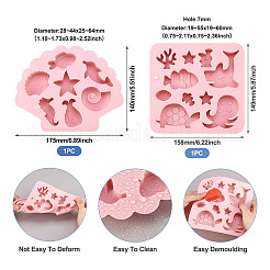 2 шт. 2 вида силиконовых форм для пищевых продуктов в виде морских животных&nbsp;SIL-TA0002-16