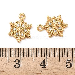 Рождественские латунные подвески с микропаве из прозрачных кубических цирконий KK-B160-41G-02