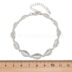 Женские браслеты-цепочки из латуни в форме ракушек каури&nbsp;BJEW-K248-07B-P