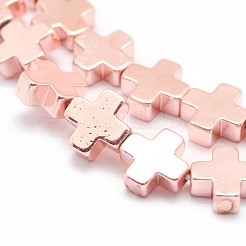 Гальванизировать немагнитных синтетический гематит бисер пряди G-L485-09B-RG