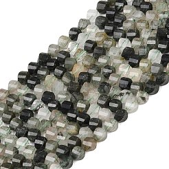 Нити бусин из натурального зеленого рутилированного кварца&nbsp;G-P611-C23-01