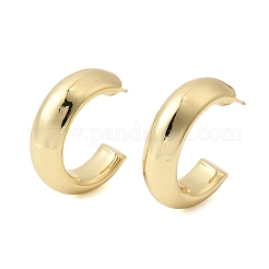 Серьги-гвоздики в форме буквы С из латуни с покрытием стойки&nbsp;EJEW-L308-02G