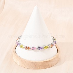 Теннисные браслеты из платиновой латуни с микропаве из кубических цирконий&nbsp;BJEW-B160-07P