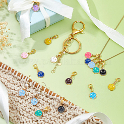 96шт 12 цвета сплава эмали кулон украшения HJEW-FH00133