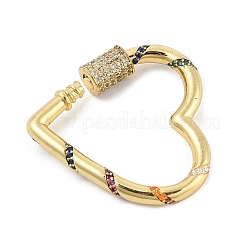 Латунные застежки для брелоков с микропаве из разноцветных кубических цирконий KK-P299-09B-G