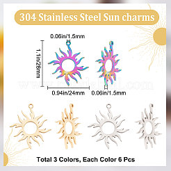 18 шт. подвески из нержавеющей стали 304 двух цветов&nbsp;STAS-BBC0001-77