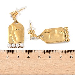 Серьги-гвоздики из нержавеющей стали 304 с микропаве из прозрачных кубических цирконий&nbsp;EJEW-D309-03G