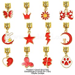 Подвески из сплава с эмалью красного цвета&nbsp;PALLOY-FS00005