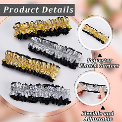 6 пара двухцветных эластичных колец для чулок из поликоттона AJEW-GF0008-40