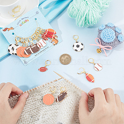 Подвесные маркеры для петель на спортивную тему: регби/футбол/баскетбол/бейсбол HJEW-AB00428