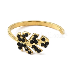 Кольца-манжеты из нержавеющей стали 304 со стразами для женщин&nbsp;RJEW-F166-24G-02