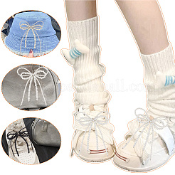 6 шт. 3 цвета бант стеклянные бусины обувь подвески&nbsp;HJEW-GO00082