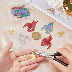 24 шт. 4-х цветные филигранные подвески из нержавеющей стали 201 STAS-FH0002-09