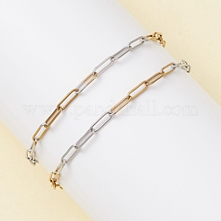 2 шт. браслеты-скрепки из нержавеющей стали 304 двухцветные для женщин BJEW-JB12741