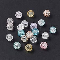 Прозрачные стеклянные бусмины кракле GLAA-P029-01