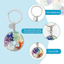 4 шт. 2 стиля брелок из натурального камня KEYC-FH0001-13