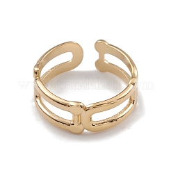 Ионное покрытие (ip) 304 нержавеющая сталь полые овальные обертки открытые манжеты кольца для женщин RJEW-G285-51G