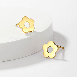 201 серьги-гвоздики из нержавеющей стали в форме цветка&nbsp;DW6550