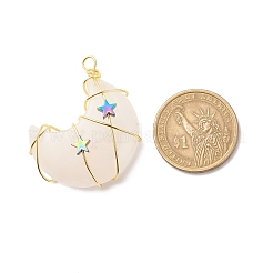 Подвески из медной проволоки из натурального розового кварца PALLOY-JF01639-04