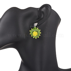 Серьги-гвоздики в форме сердца из нержавеющей стали со стеклянными вставками&nbsp;EJEW-MZ00608-01