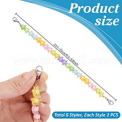 12 шт. 6 стиля акриловых цепочек для ремней для ботинок&nbsp;HJEW-PH02167