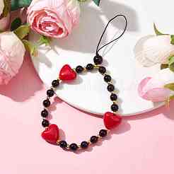 Акриловые мобильные ремешки из бисера HJEW-JM01825