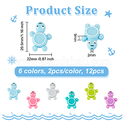 12шт. 6-х цветные силиконовые бусины черепахового цвета SIL-OC0001-09