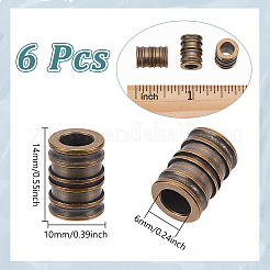 6 шт. латунные бусины в форме колонны в античном стиле&nbsp;FIND-NB0005-34C