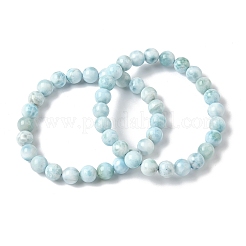 Круглые браслеты из натурального гемиморфита с бусинами для мужчин и женщин&nbsp;BJEW-B136-01B