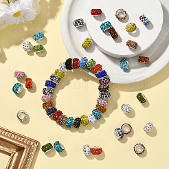 80 шт. полимерная глина со стразами европейские бусины с большими отверстиями с серебряными латунными сердечниками&nbsp;FPDL-LT0001-02F