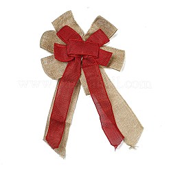 Рождественские льняные подвесные украшения с большим бантом AJEW-M041-03D