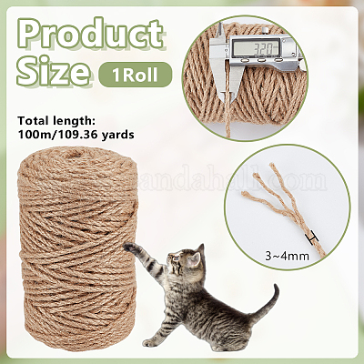 100 м джутовый витой шнур&nbsp;OCOR-WH0078-470B-1