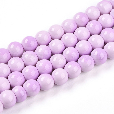 Выпечка окрашенные стеклянные бусины пряди X1-DGLA-N012-10mm-02-1