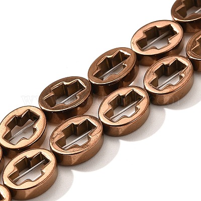 Гальванические нити из синтетических немагнитных гематитовых бусин G-L613-Z01-01D-1