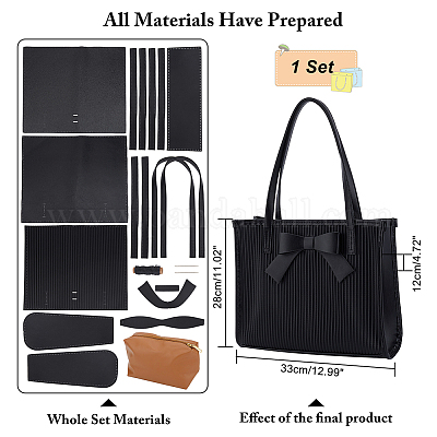 Наборы для изготовления сумок из искусственной кожи с бантом своими руками DIY-WH0304-203-1