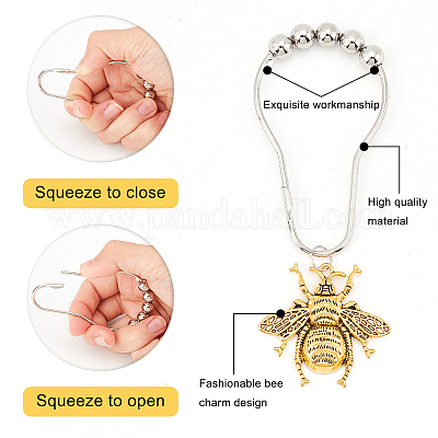 Набор колец для занавески для душа с пчелами в ванной комнате DIY-GA0003-88-1