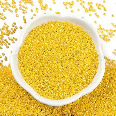 Непрозрачные цвета блестящие стеклянные бусины SEED-H003-12H-1