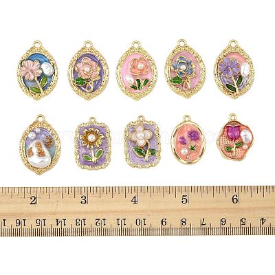 10шт 10 стиля подвески из сплава с эмалью ENAM-FS0003-28-1