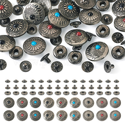 18 комплект латунных кнопок 9 стилей FIND-SW0001-33-1