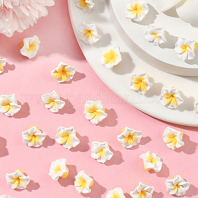 100шт полимерная глина ручной работы 3d цветок плюмерия бусины CLAY-SC0002-48C-1