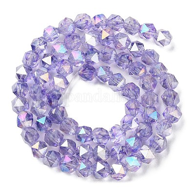 Прозрачные стеклянные бусины гальваническим пряди EGLA-F160-01B-1