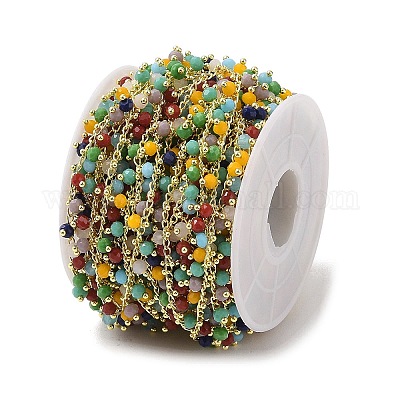 Цепочка из латуни и стекла CHC-A009-05G-03-1