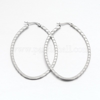 Серьги-кольца из смешанной нержавеющей стали 304 EJEW-P066-48P-1