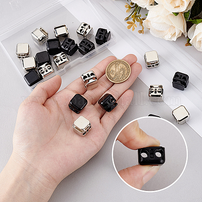 24 шт. 2-х цветные замки для шнура из цинкового сплава DIY-PH0032-08-1