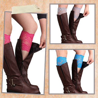 6 пара двухцветных кружевных рукавов AJEW-CY0001-20-1