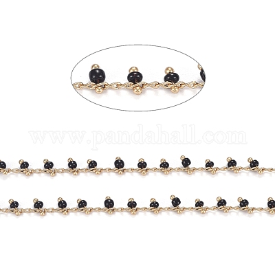 Латунь стекла ручной работы из бисера цепи CHC-F012-01A-1