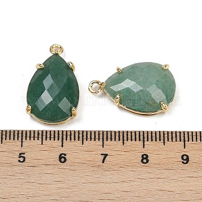 Граненые подвески из натурального зеленого авантюрина G-K347-05G-03-1
